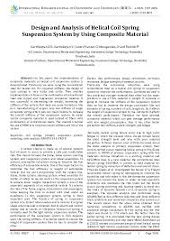 Design and Analysis of Helical Coil Spring Suspension System by Using ... - helical coil spring