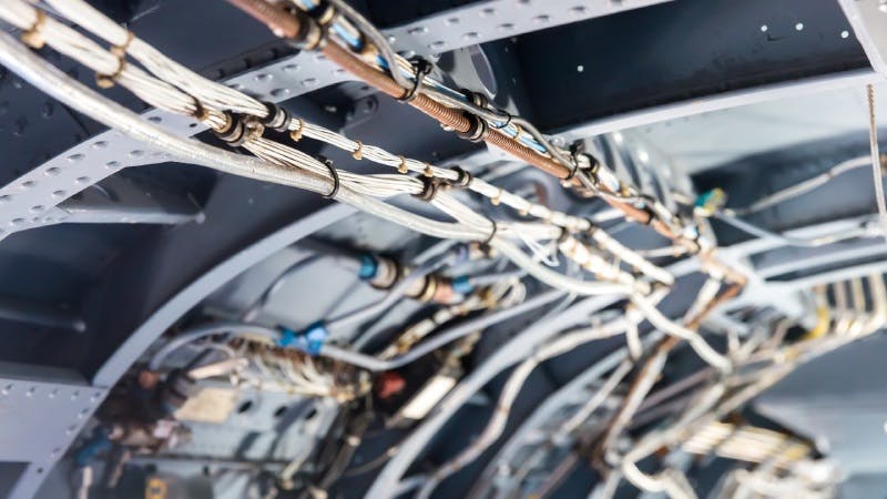 Illustrative example of airplane cables from Google Search
