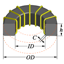 Ferrite toroid calculator - Coil32 - toroidal inductor