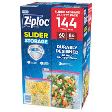 Ziploc Slider Storage Bag, Variety Pack, 144-count | Costco - zip lock bag plastic