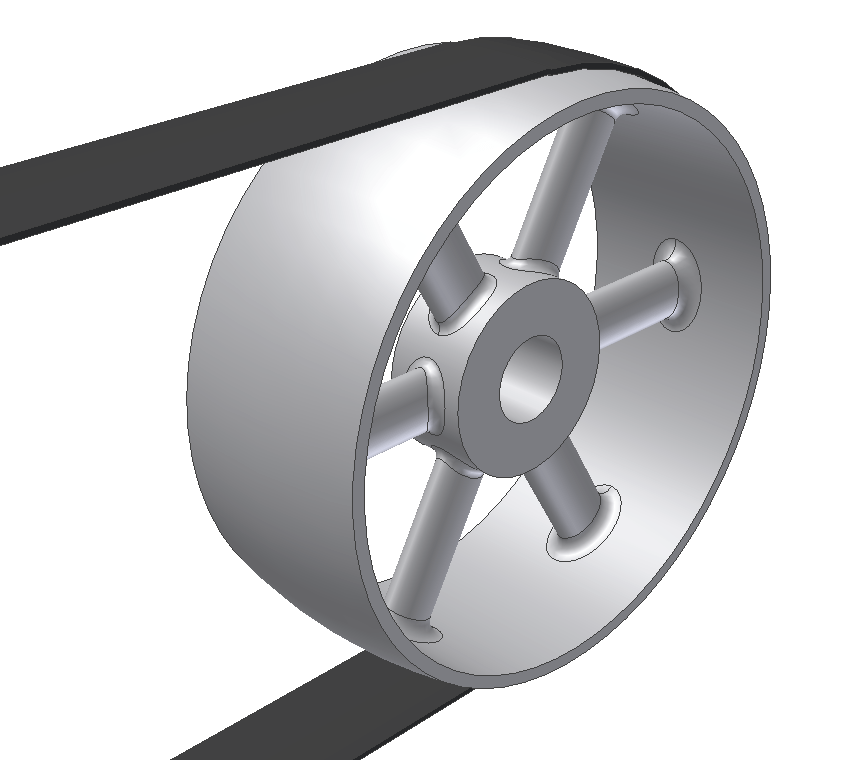 Illustrative example of flat belt drive pulley from Google Search