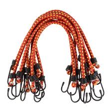 10-Pack Virgin Rubber 18 in. Bungee Cords with Vinyl Coated Hooks - bungee chord