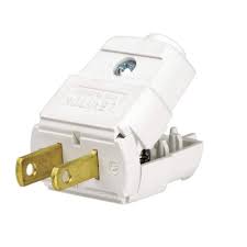 15 Amp 125-Volt 2-Pole 2-Wire Polarized Plug, White 101-WH - prong plug