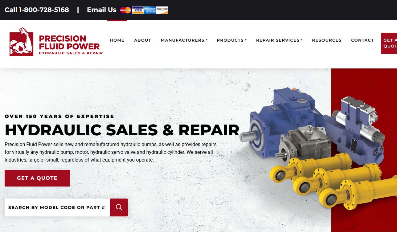 Illustrative example of hydraulic pressure pump manufacturers from Google Search