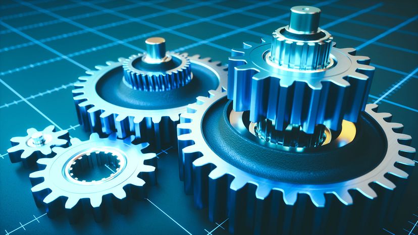 Illustrative example of mechanical gears from Google Search