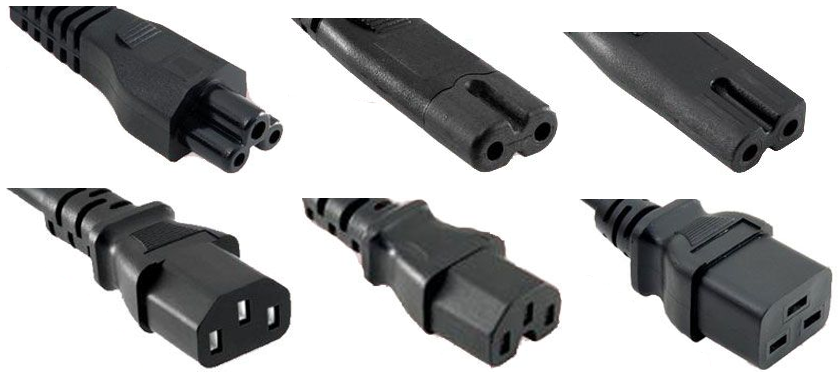 Illustrative example of power cable end types from Google Search