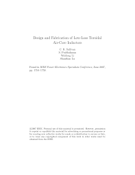 Design and Fabrication of Low-Loss Toroidal Air-Core Inductors - Dartmouth - toroidal inductor