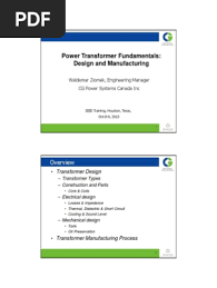 Power Transformer Fundamentals: Design and Manufacturing - IEEE Region 5 - power transformer