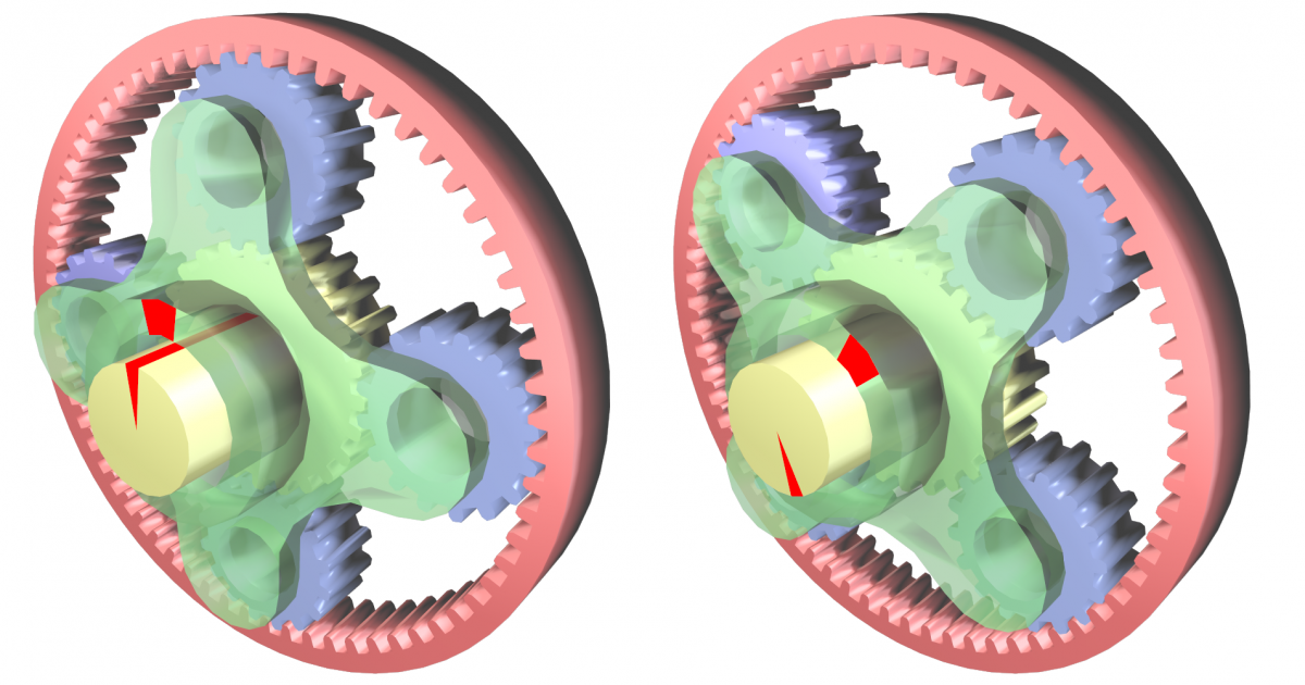 Illustrative example of sun and planet gear from Google Search
