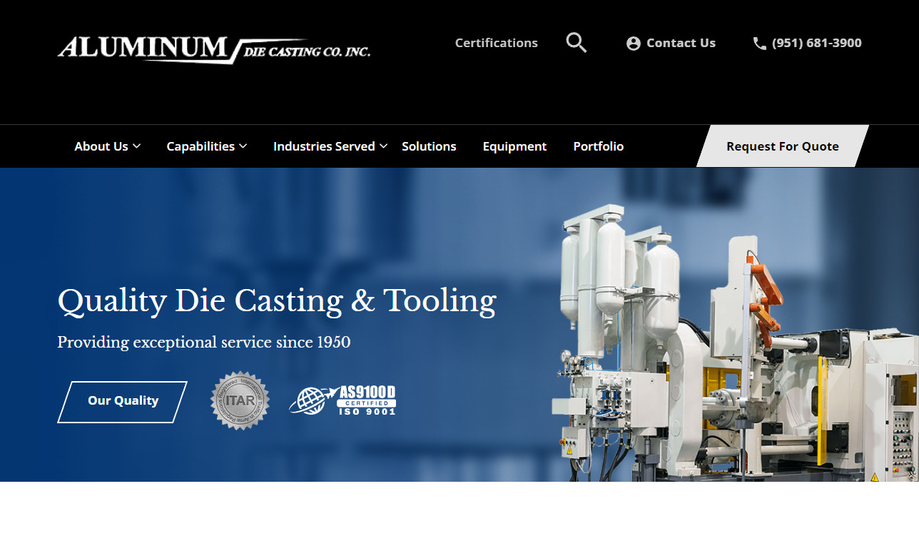 Illustrative example of aluminum die casting companies from Google Search