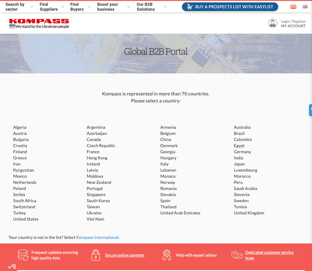 Illustrative example of directory of manufacturers from Google Search