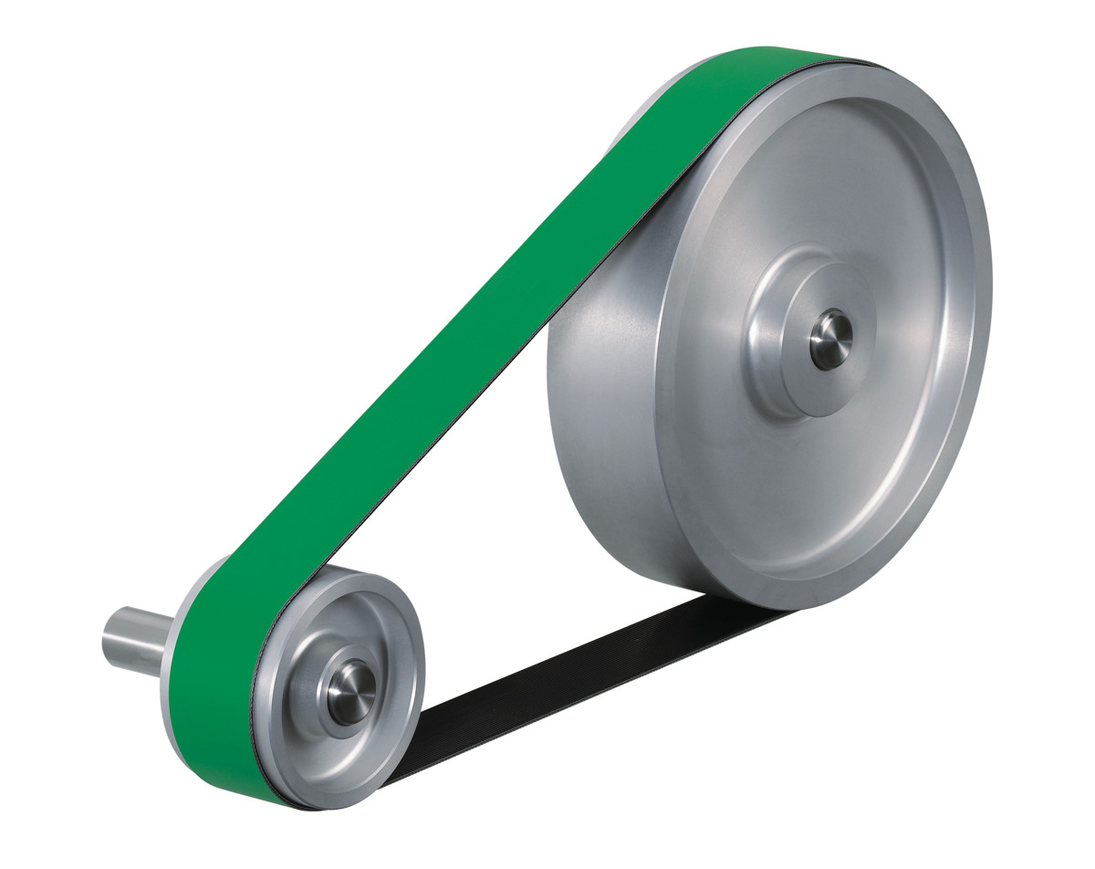 Illustrative example of flat belt and pulley from Google Search
