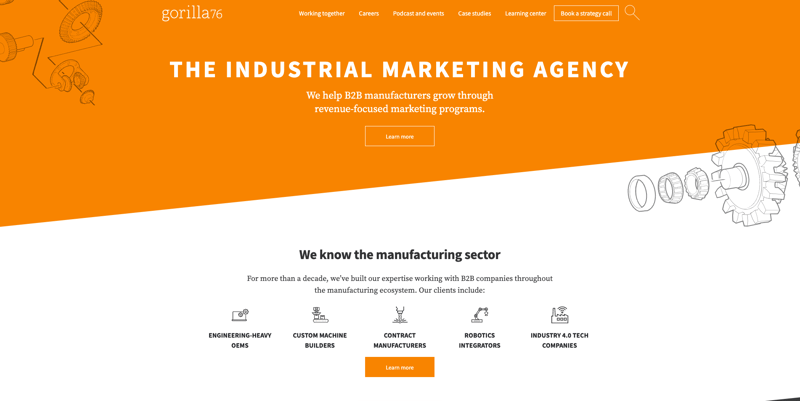 Illustrative example of industrial marketing companies from Google Search