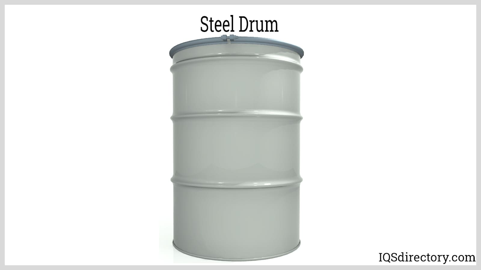 Illustrative example of metal 55 gallon drum from Google Search