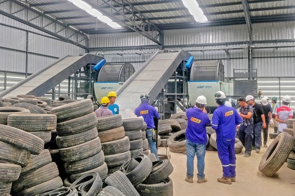 Illustrative example of tire shredder machine from Google Search