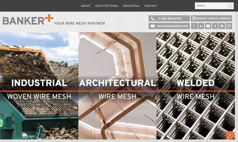 Illustrative example of wire cloth manufacturers from Google Search